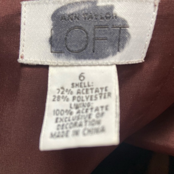 Vintage Ann Taylor Loft Burgundy Strapless Dress,  Faux Fur Stole &Heart Glasses - Picture 11 of 16